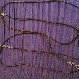 Black and silver cord Necklace for Pendents
